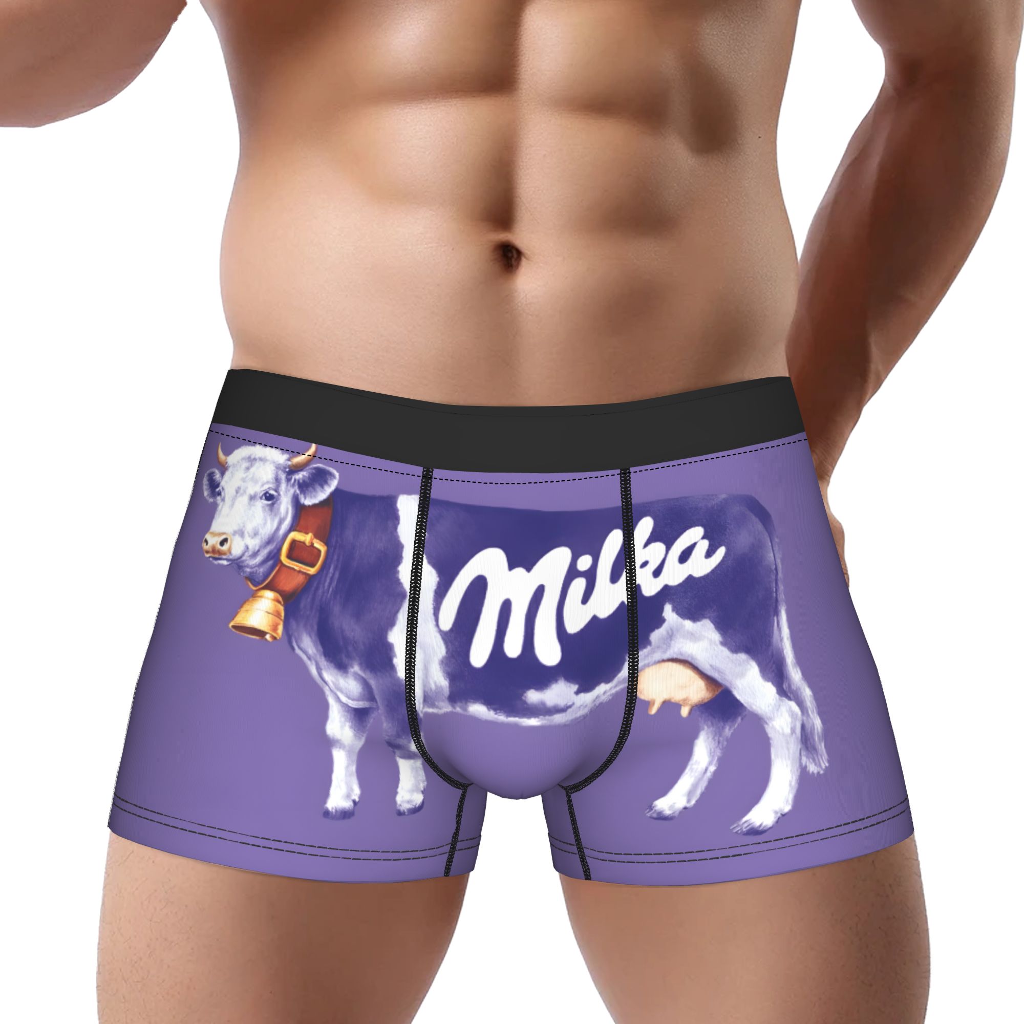 Boyshort Underwear - 1piece Purple Cow Milk Chocolate Underpants
