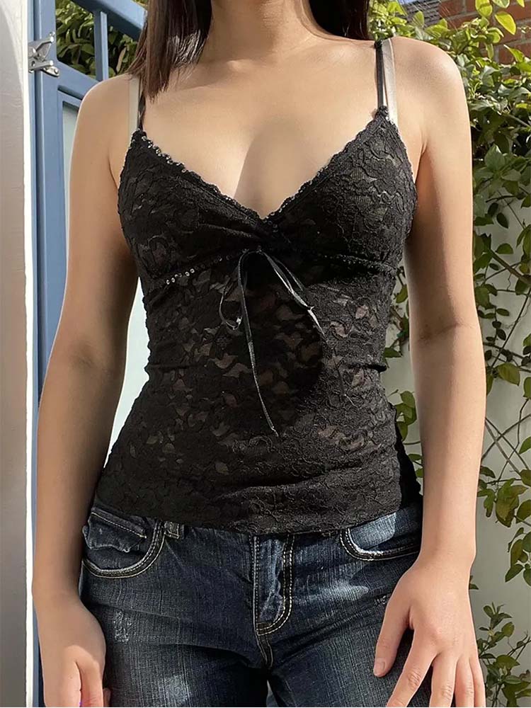 Black See Through Lace Cami Cr - огляд і ціна Cami Top Lace